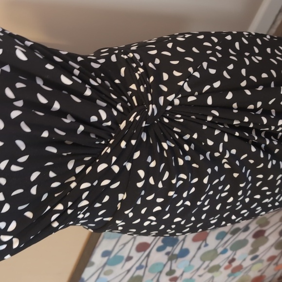 Lauren by Ralph Lauren Black and White Classic Midi Dress - Picture 2 of 5